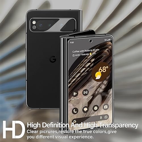 Miniatura 6 de Protector de pantalla de vidrio templado Pixel Fold + protector de lente de cámara 2 + 2 unidades desbloqueo de huellas dactilares antiarañazos
