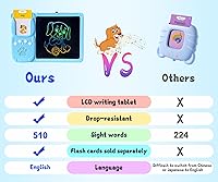 Vista 5 de Rylai Juguetes para Niños Pequeños Tarjetas Flash Parlantes, Recursos de Aprendizaje de Kindergarten 510 Palabras Visuales con Tableta de Dibujo