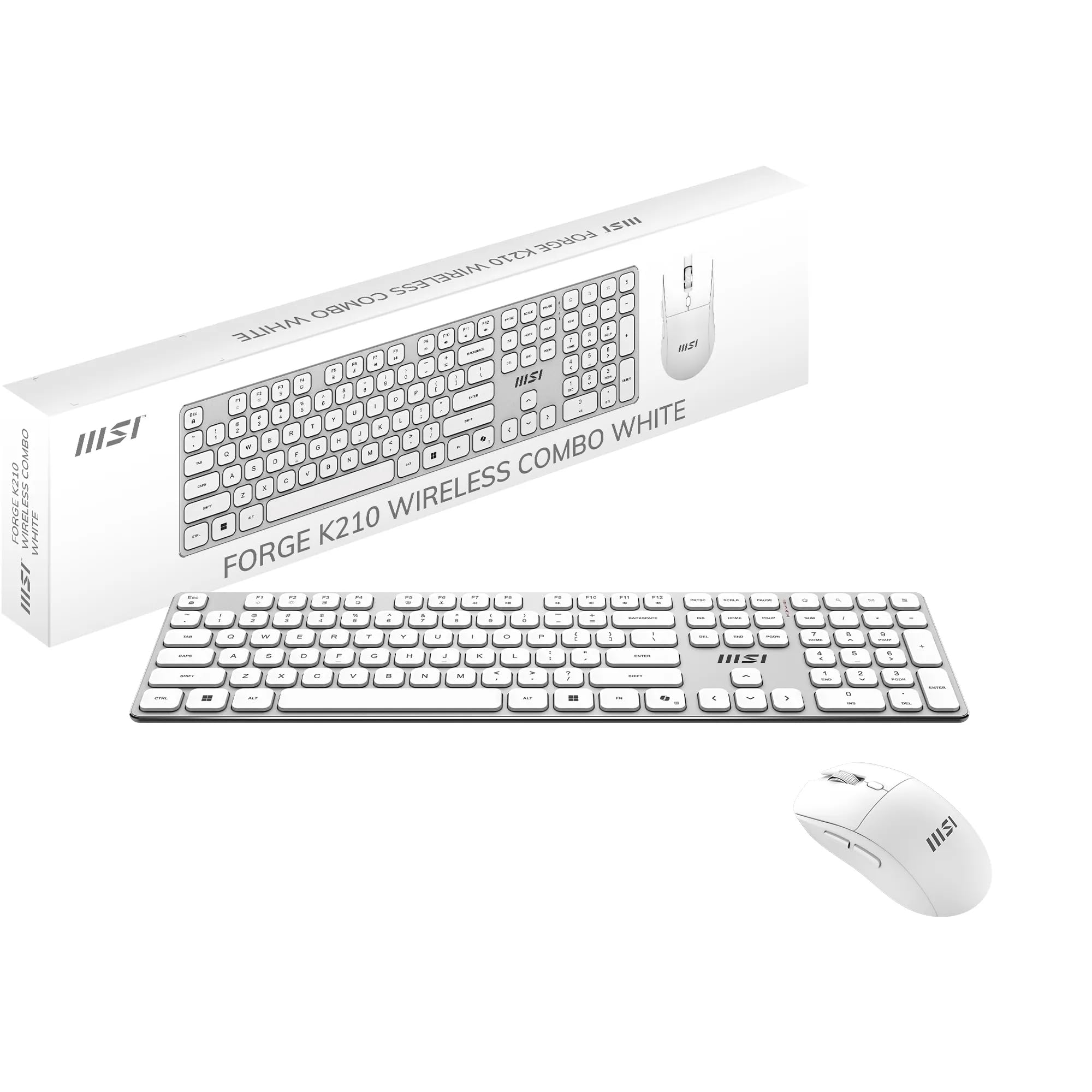 Msi Forge K210 Wireless Uk Keyboard & Mouse Combo White Forge K210 W Combo White Uk