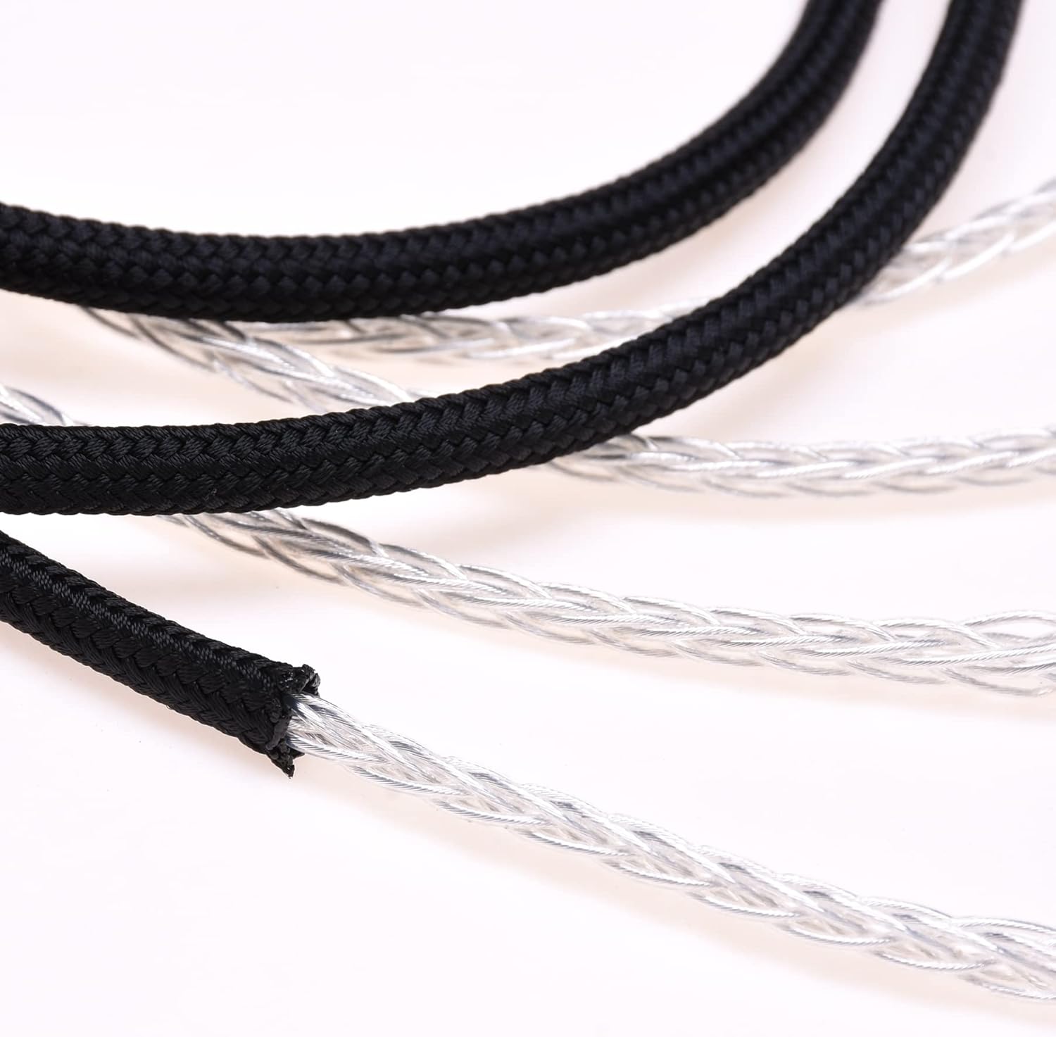 1/4 6.35mm Male to 6.35mm Female Headphone Extension Cable 8Cores Silver Plated HiFi Cable Audio Adapter (6FT, Clear)