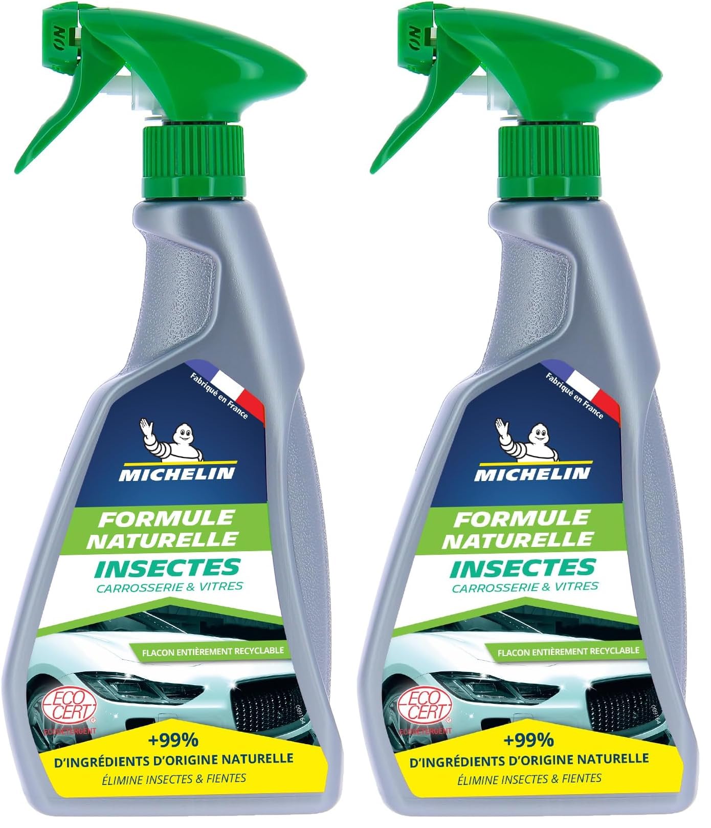 MICHELIN 009164 - Champú repelente de mosquitos - Limpiador de insectos carrocería, Fórmula natural, 500 ml (Paquete de 2)