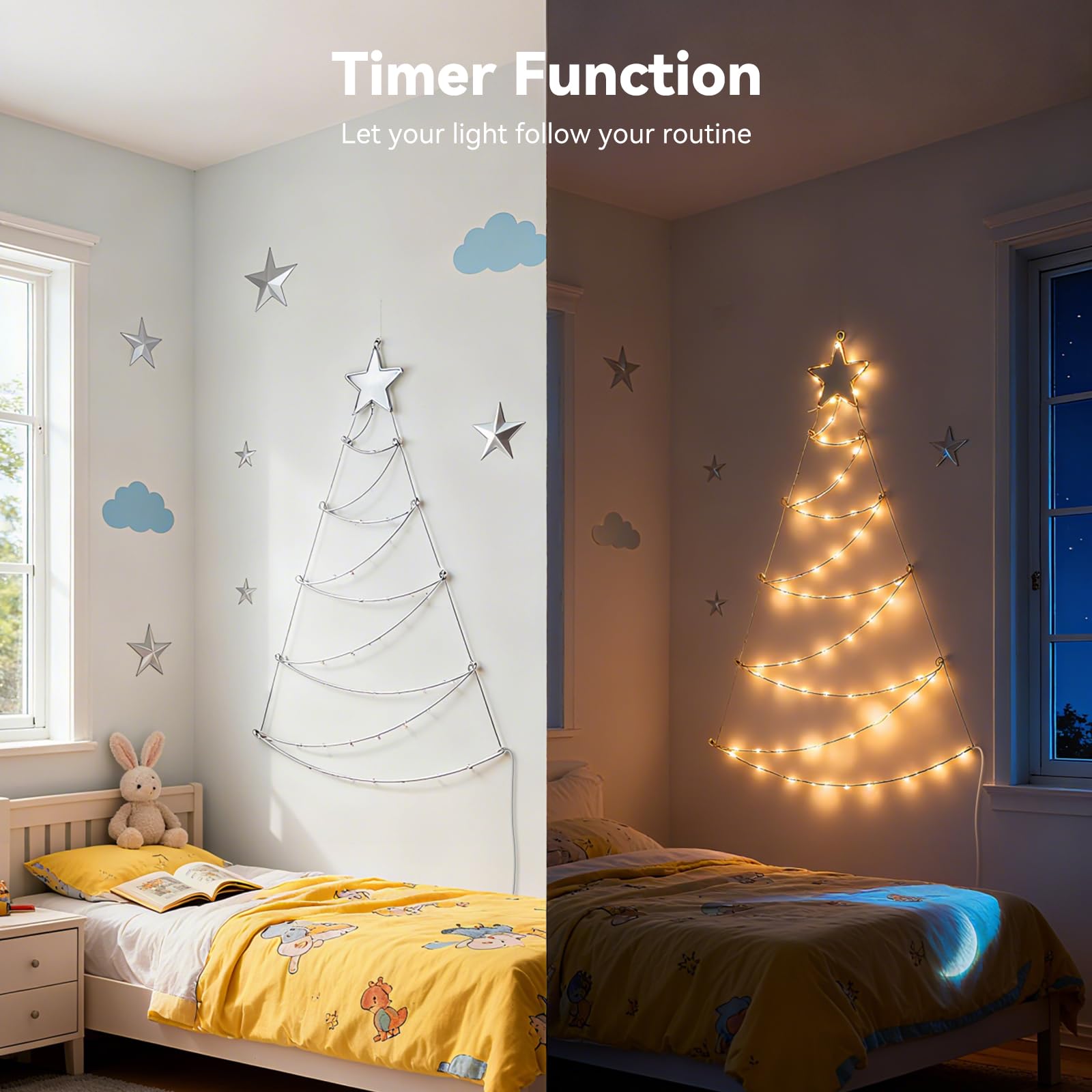Aigostar Luces para Árbol Navidad con Anillo RGBIC Smart, 1.4M 140 LEDs, Control por APP y Mando, 39 Efectos Dinámicos, 150+ Escenas, Music Sync, para árbol de Navida Interior Exterior Decoracion
