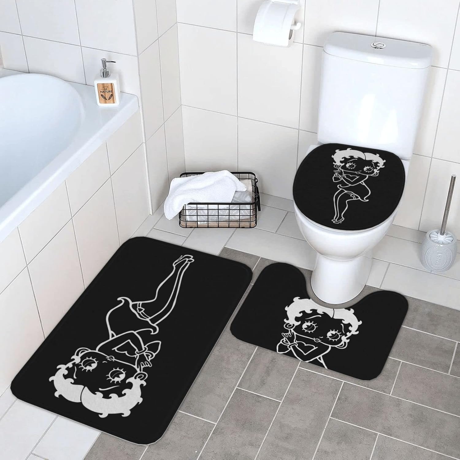 8周年記念イベントが ベティちゃん トイレマット 3点セット フタカバー 風呂マット 吸水 速乾 滑り止め 抗菌 防臭 洗える ふわふわ おしゃれ Mccook Com Br