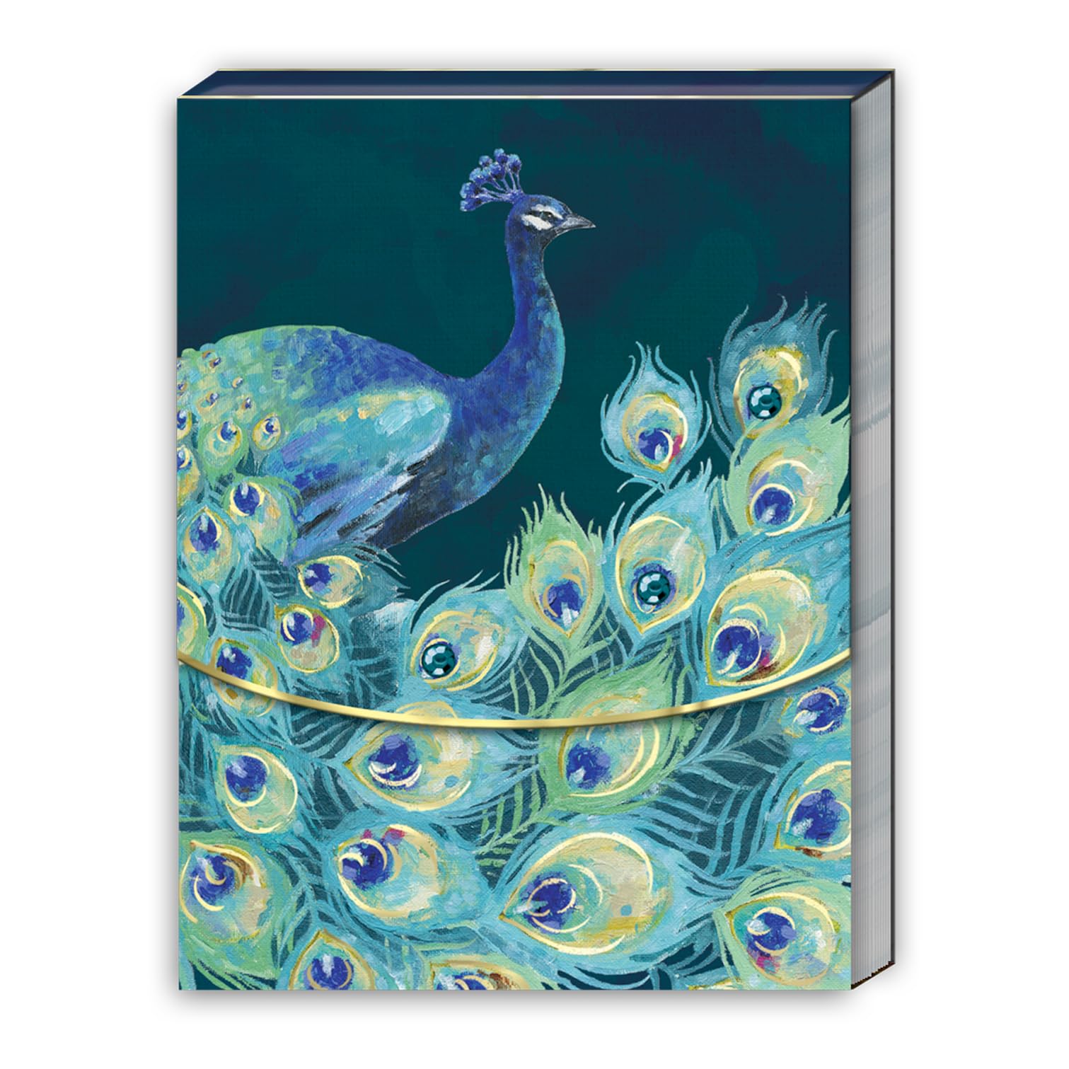 Punch Studio Emerald Peacock Pocket Notepad (46621), Multicolor