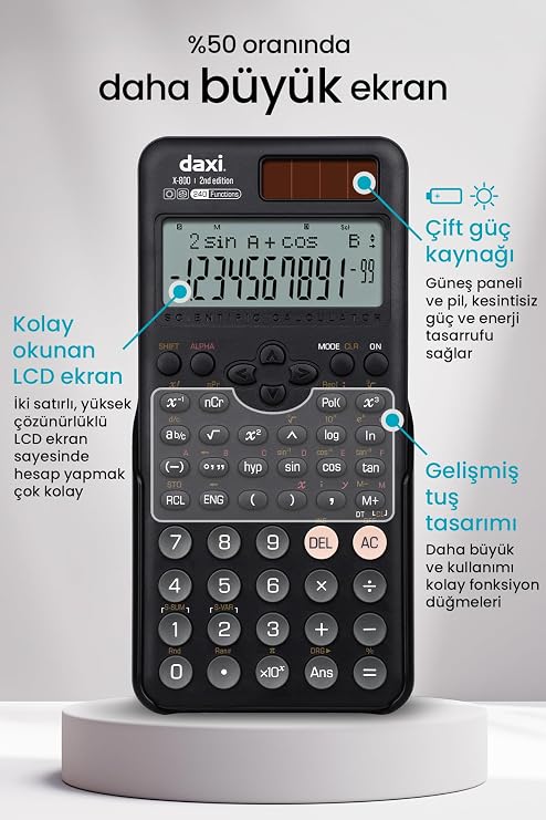 Daxi X-800 NEW GENERATION 240 FUNCTIONAL SCIENTIFIC CALCULATOR (Black)