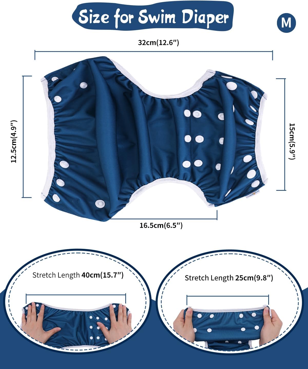 babygoal Reusable Swim Diapers with Wet Bag 4 Pack - Adjustable Water Diapers for 0-8M Baby Boy and Girl Swimming Lessons-Solid Color - Image 5