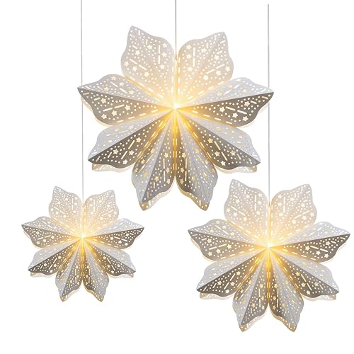 3 Pieces Christmas Paper Lantern with Star Paper Lantern Paper