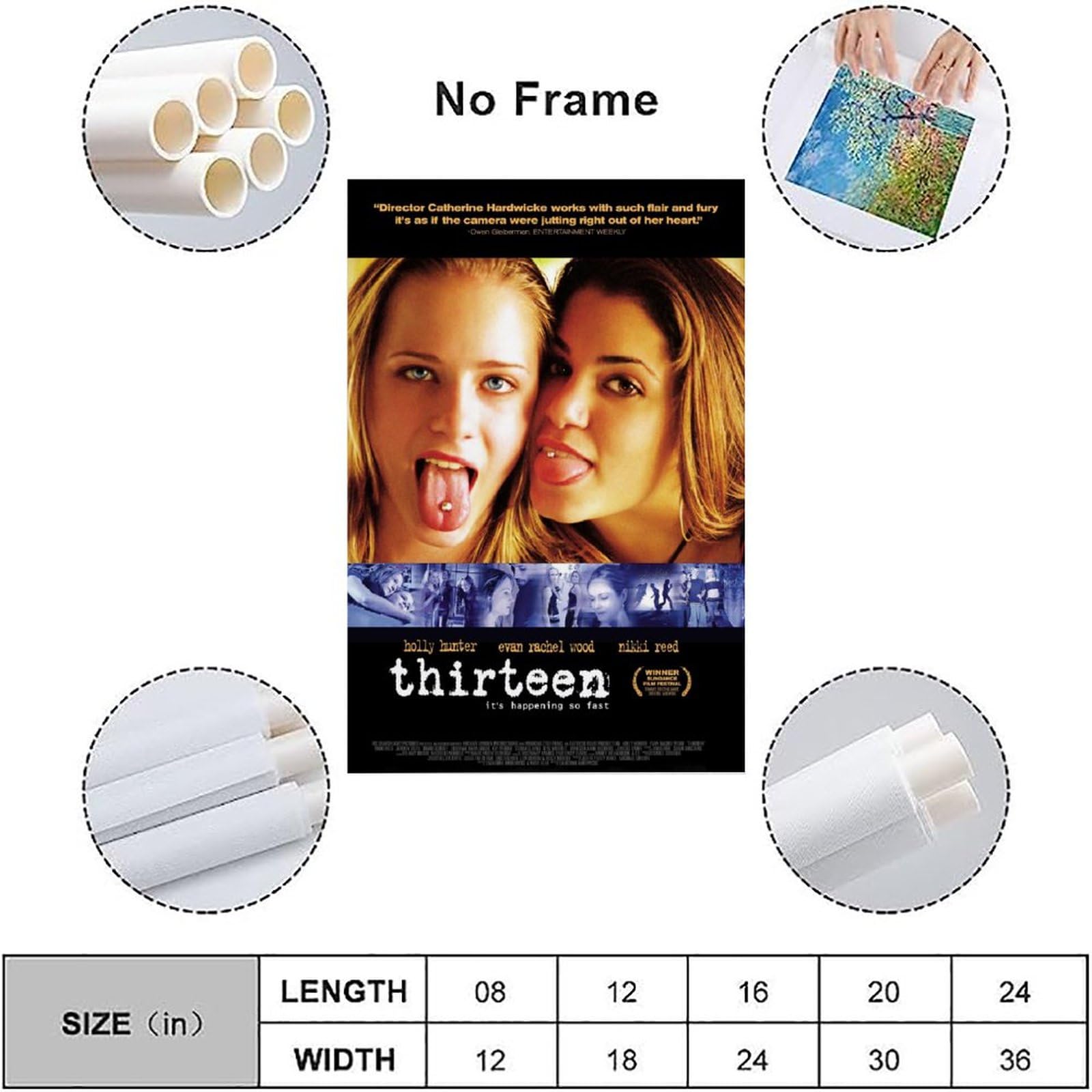 Amazon.com: VALKEM Thirteen Movie Poster Poster 90s Canvas Wall
