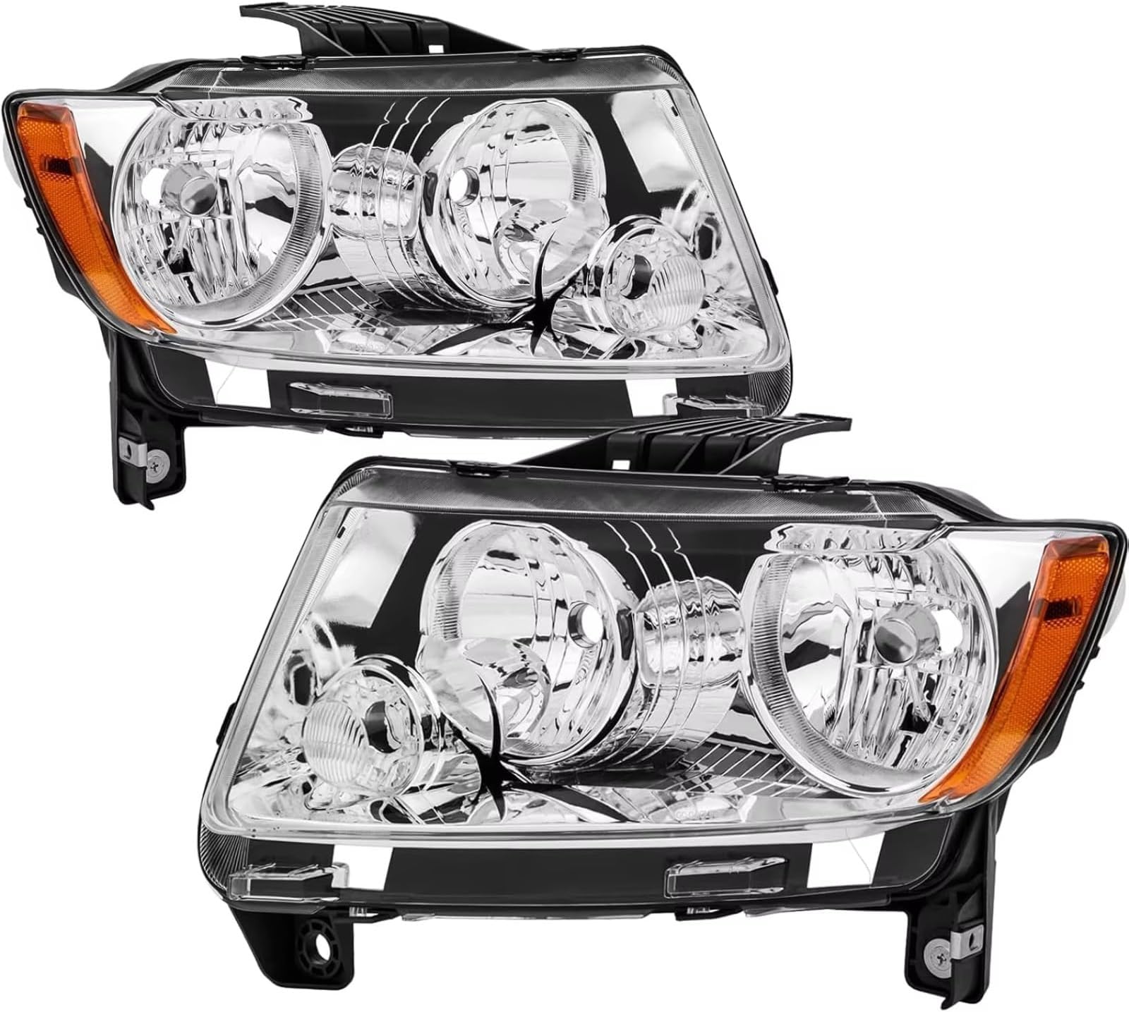 Front Headlamps Assembly Compatible With Jeep For Grand For Cherokee 2011 2012 2013 For Compass 2011 2012 2013 2014 2015 2016 2017 Headlight Assembly Signal Lamp(Amber)