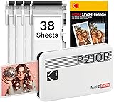 KODAK Mini 2 Retro 2x3 Mobile Photo Printer, 38 Sheets, Bluetooth Phone Printer Compatible With iOS & Android Smartphones, Instant Color Prints, 4PASS Dye Sublimation, White - 1