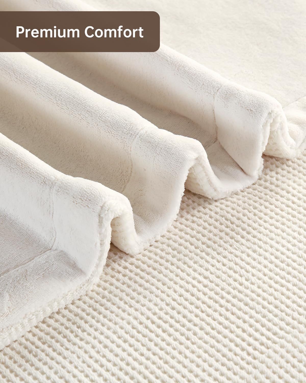 Electric Heated Blanket Queen Size, Washable Blanket Warmer with Dual Control for Home for Adults, Super Cozy Soft Fabric, 84" x 90", 9 Heat Levels, 1-9H Auto-Off, ETL Certified, Cream - Image 5