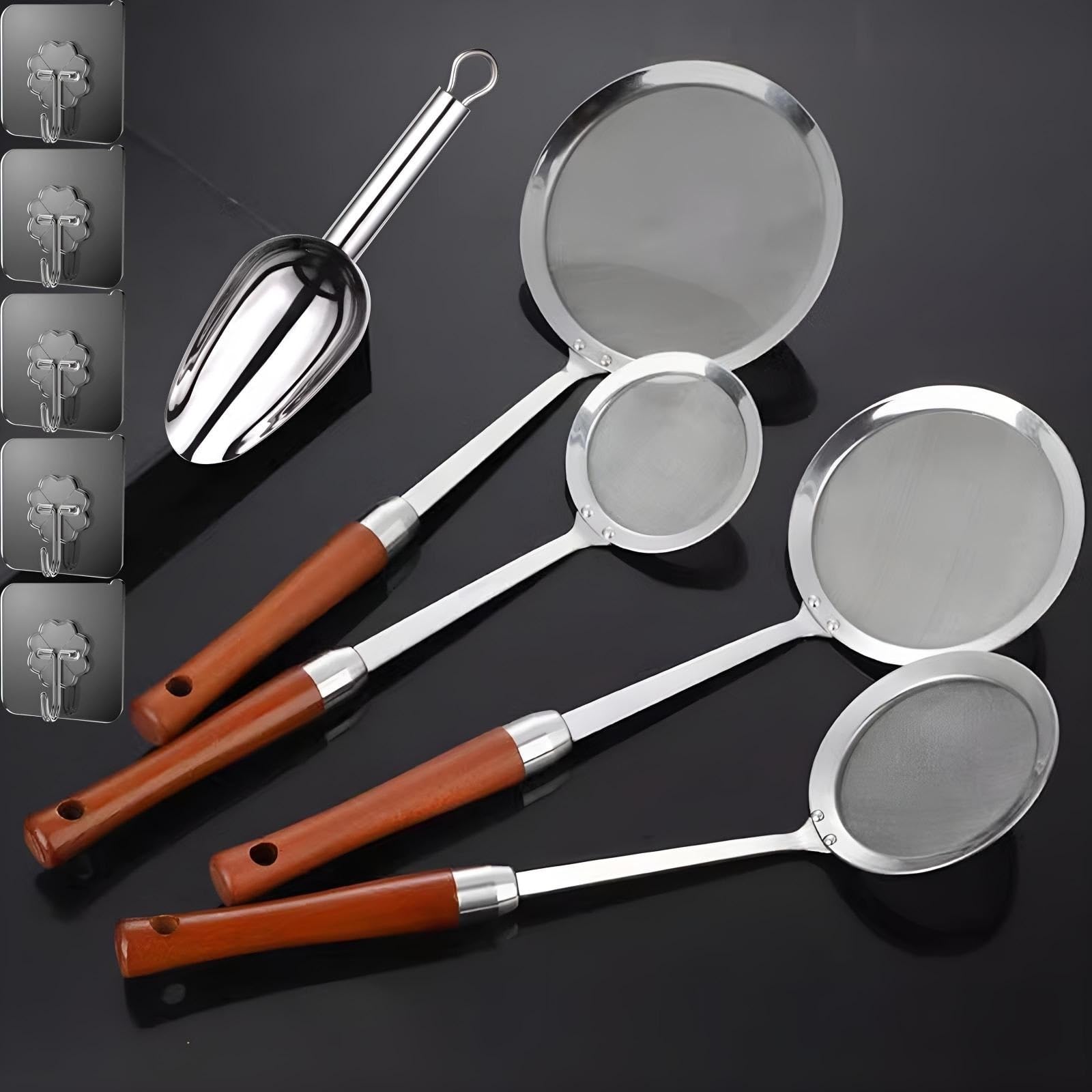 Colino per olio, accessori da cucina, setaccio per pasta, setaccio in acciaio inox, setaccio a mano, setaccio piccolo con manico