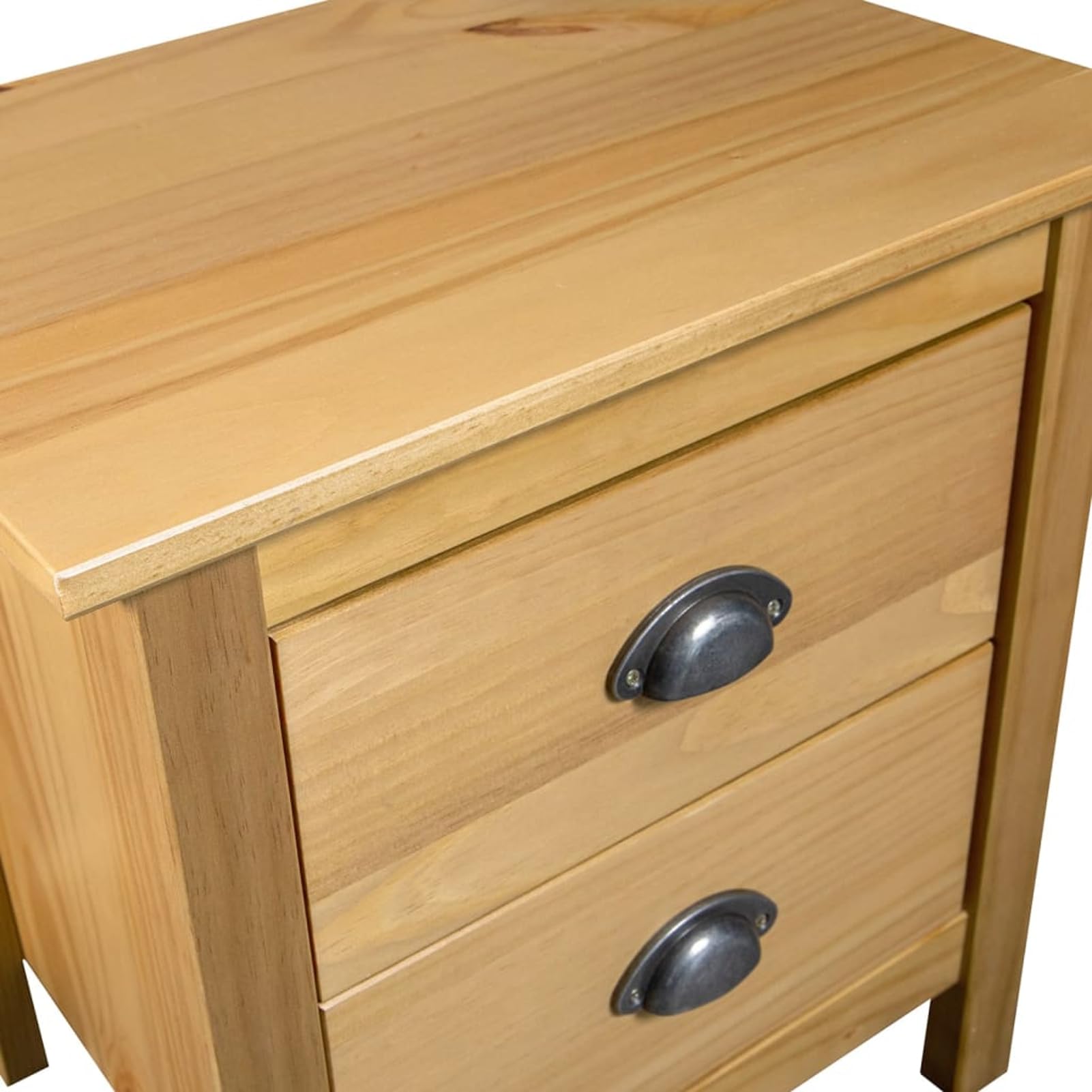 Homgoday Comodino Hill 46x35x49,5 cm in Legno Massello di Pino