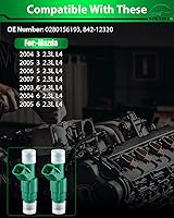 Vista 2 de 0280156193 2.3L L4 para Mazda, juego de 4 inyectores de combustible compatibles con: Mazda 3, Mazda 5, Mazda 6, 2003, 2004, 2005, 2006, 2007