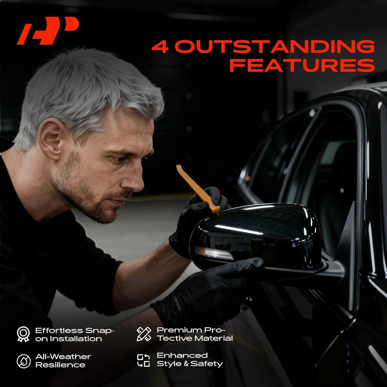 A-Premium Passenger Side Rearview Mirror Cover Cap - Compatible with Chevy Chevrolet Equinox & GMC Terrain, 2018 2019 2020 2021 2022 2023 2024 - Chrome