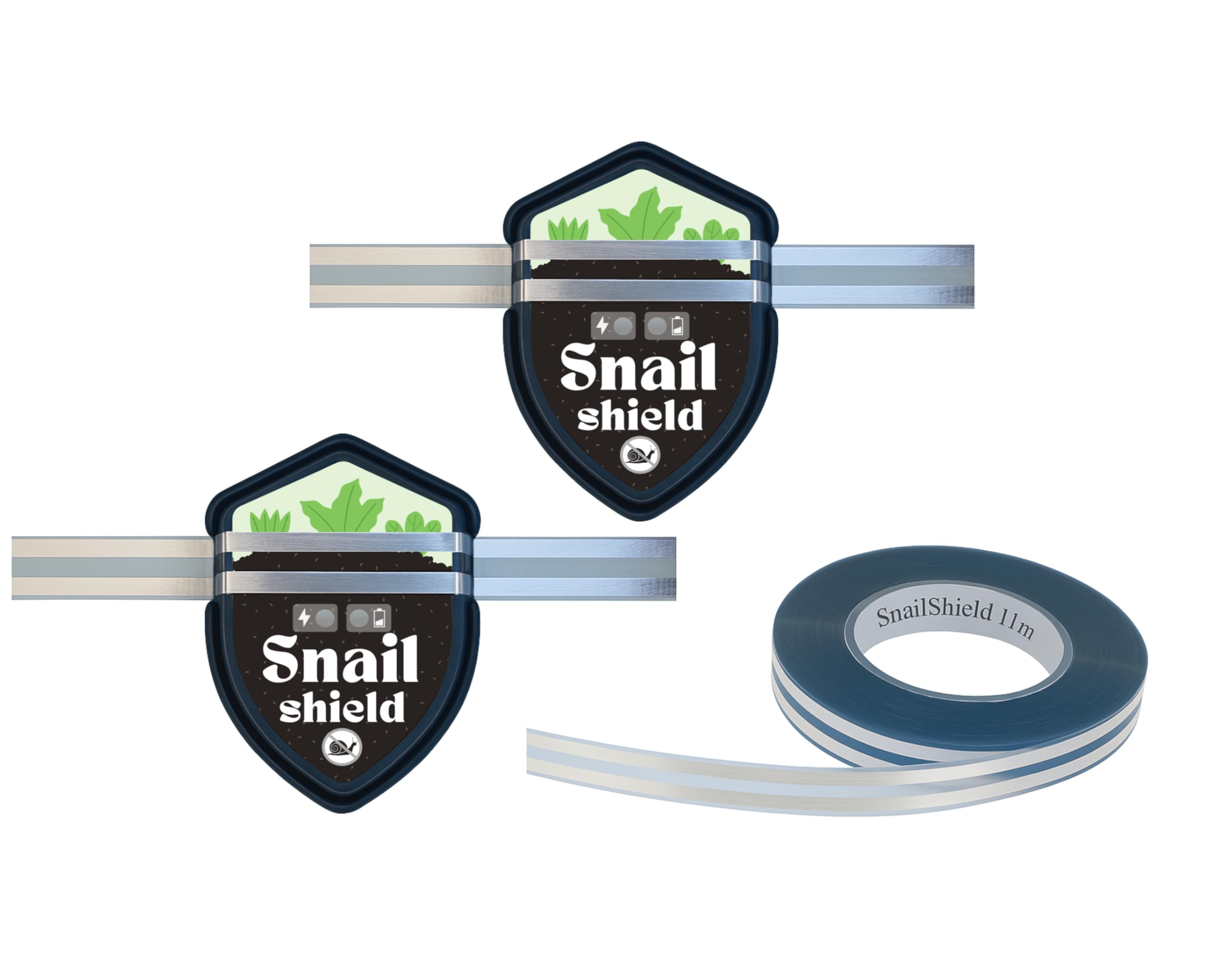 Snail Shield - 2X Schneckenzaun Elektrisch Set für Hochbeet mit 3X 11m Zaunband, Schneckenschutz für Gärten, Gemüsebeet, Pflanzen, Einfache Installation, verbesserte Software 2026
