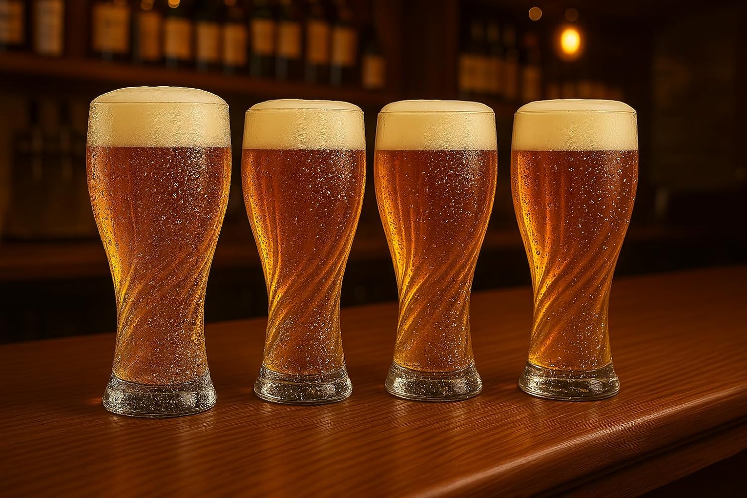 Twistedflow Beer Glasses Set of 4 | 20 Oz, Crystal glass, Advanced Twisted Design, Premium gift box, Lead-Free
