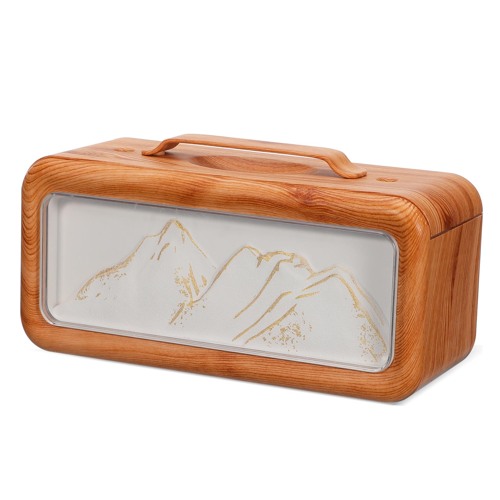 Umidificatore da Scrivania per Interni Doppia Nebulizzazione Effetto Legno Mountain Adatto Camera da Letto Ufficio Auto e Piante