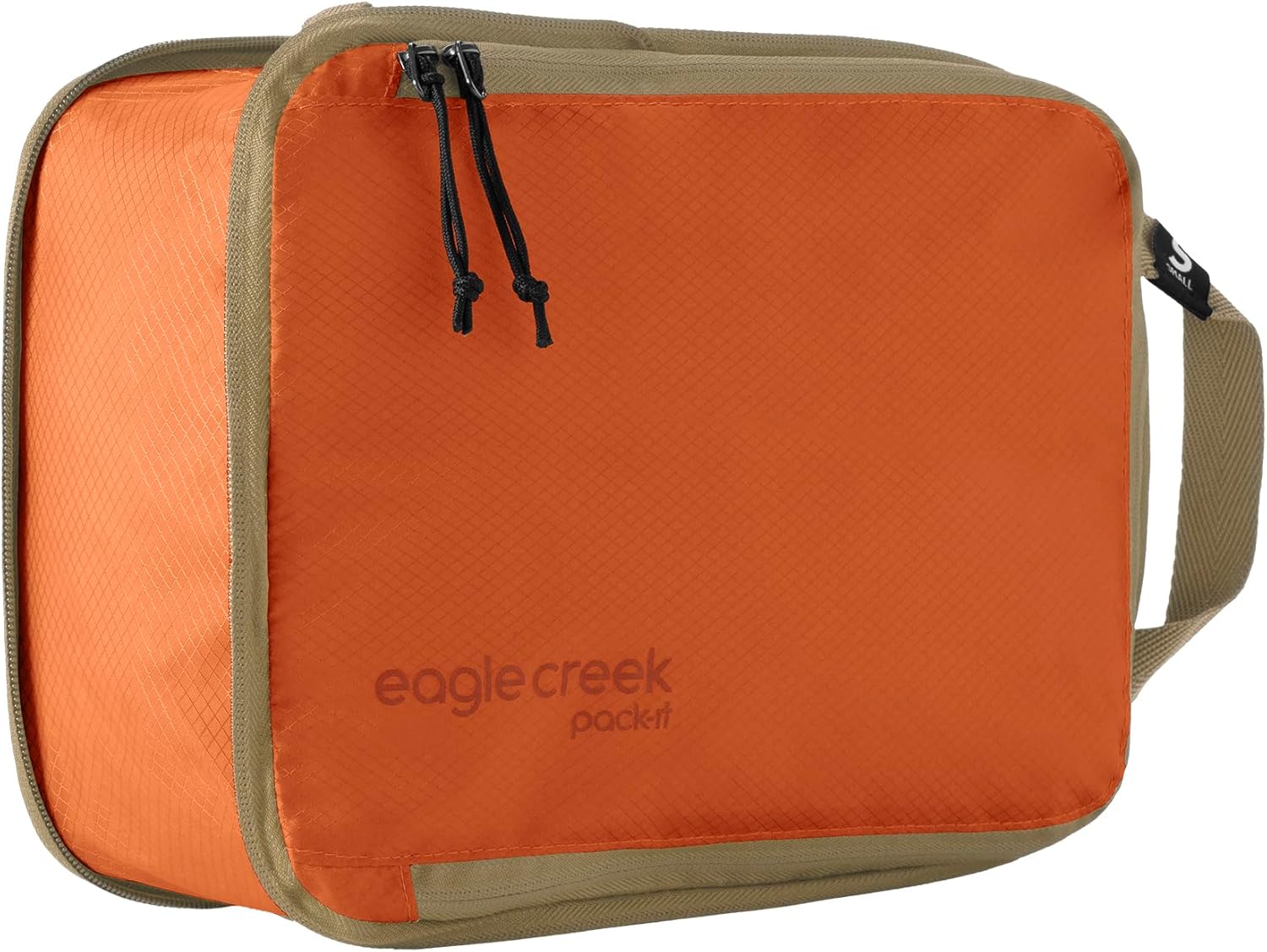 Eagle Creek Pack-It Isolate Compression Cube - Lightweight Compression Cube for Optimizing Luggage Space - Easy-Grab Zipper - Convenient Top Handle - Recycled Materials - Small - Mandarin - Image 2