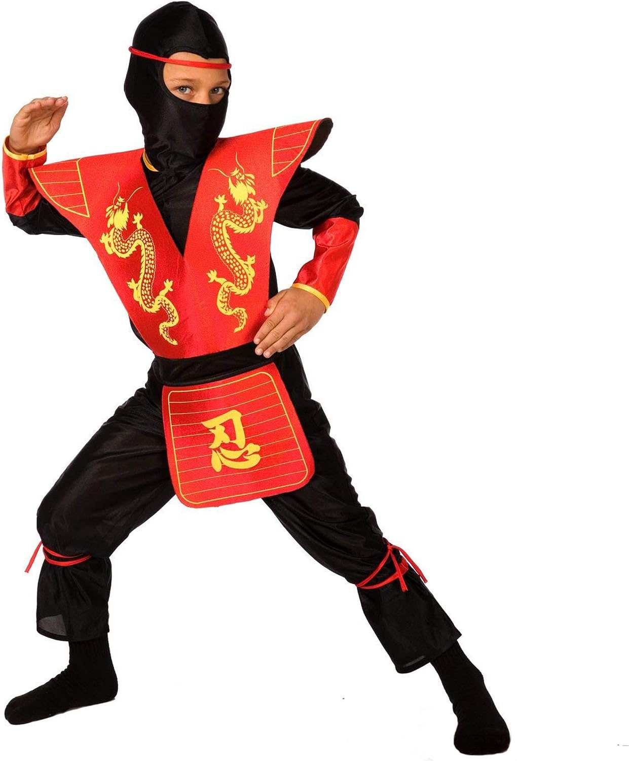 Morph Red Ninja Costume for Boys, Kids Outfit, Dress Up Suit for Children