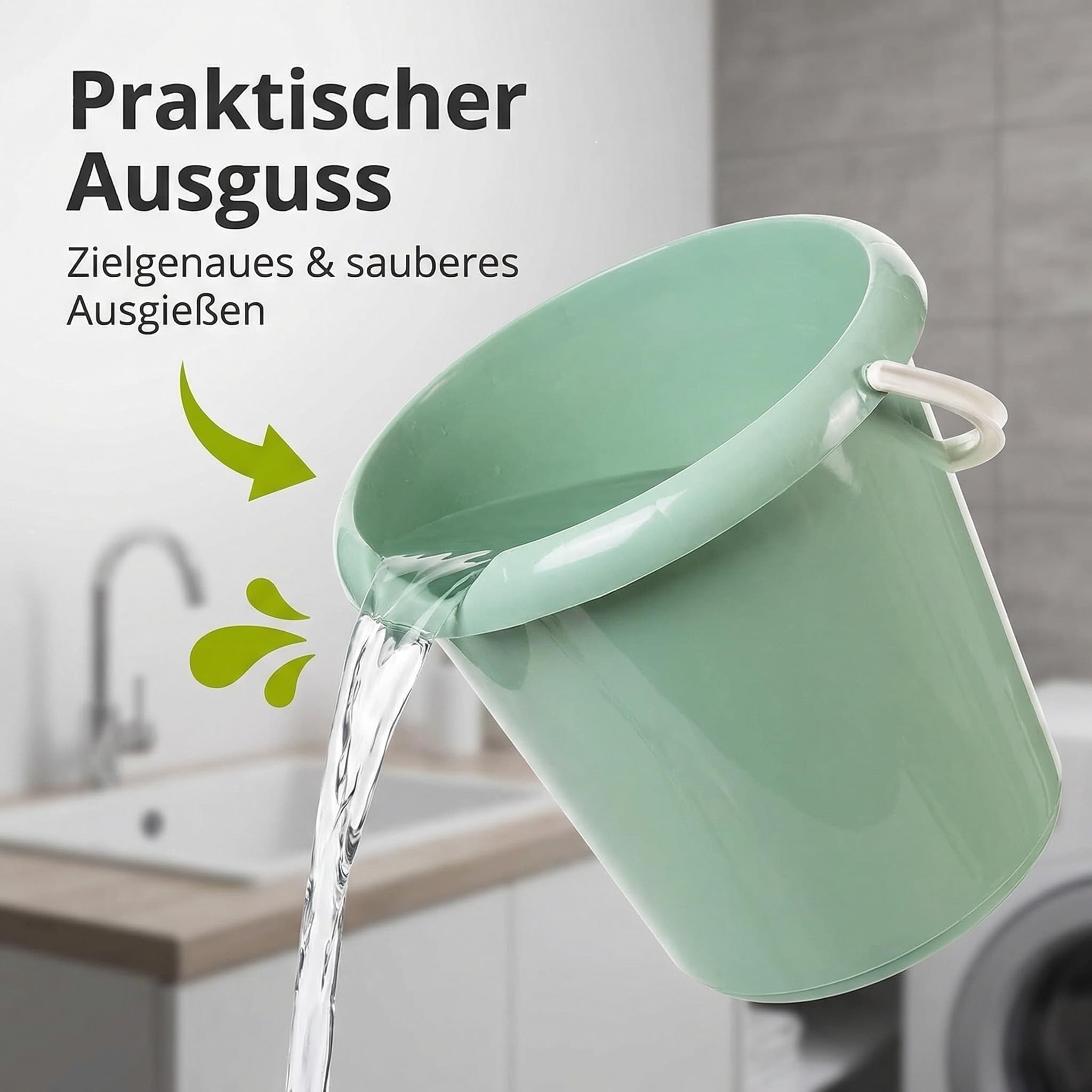 Emmer (4 stuks) huishoudemmer, 10 liter, in verschillende kleuren, poetsemmer van stevig kunststof, geschikt voor levensmiddelen, BPA-vrij, Made in EU (donkerblauw