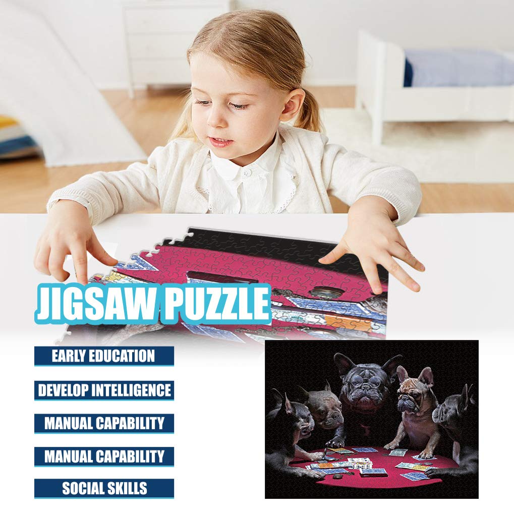 1000 Teile Puzzle „Bulldogge“ – 75 X 50 Cm, Aus Holz, Für Erwachsene & Kinder, Mit Poster