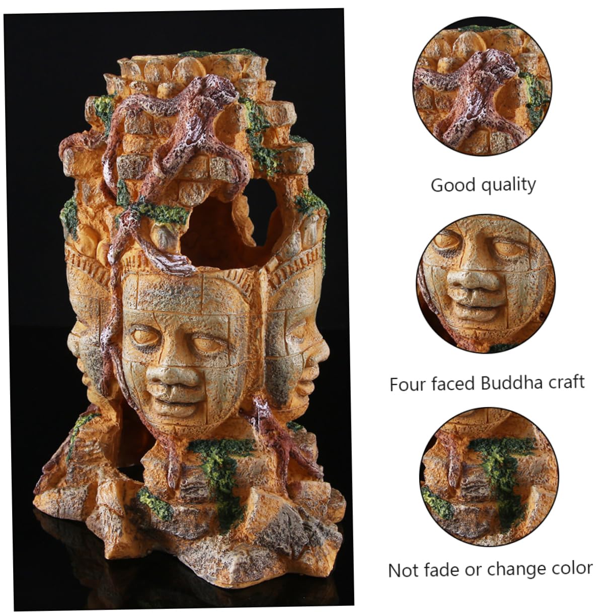 YARNOW Decorazione per Acquario in Resina Ornamento Teschio e Buddha a Facce per Acquario, per Vasche e Studio, Confezione