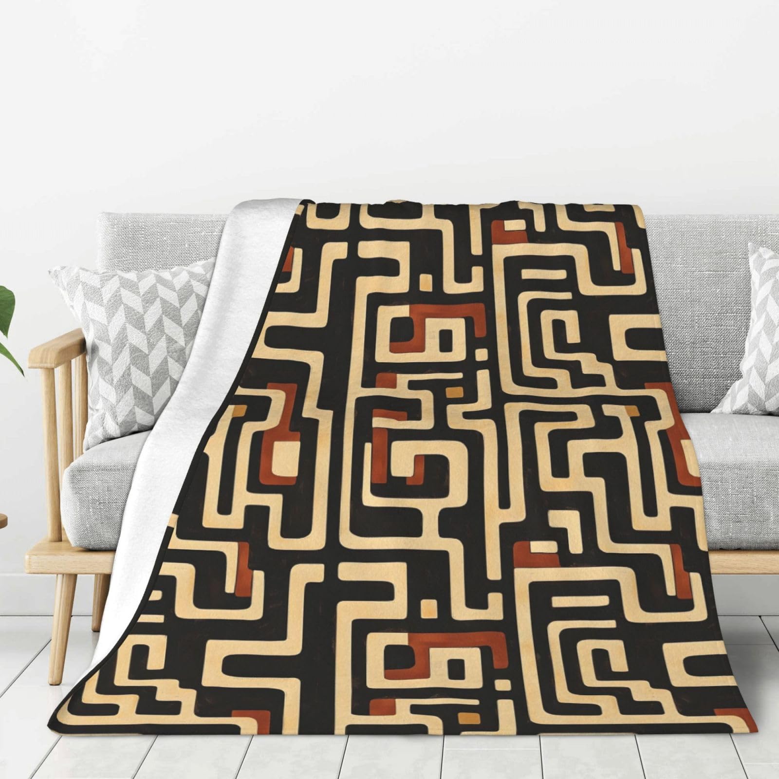 Couverture en flanelle de qualité supérieure motif labyrinthe original