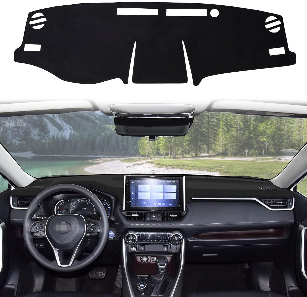 auovo Dashboard Cover Mat Compatible with Toyota RAV4 2024 2023 2022 Accessories 2019-2024 Sunshade Protector Anti-Slip Dash Carpet Cover