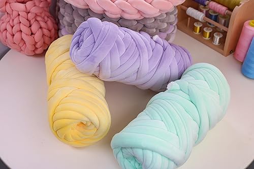 Miniatura 5 de guofa - Hilo grueso y grueso para tejer con brazos, 4.4 libras de hilo gigante para bolso, manta y funda de almohada para decoración del hogar