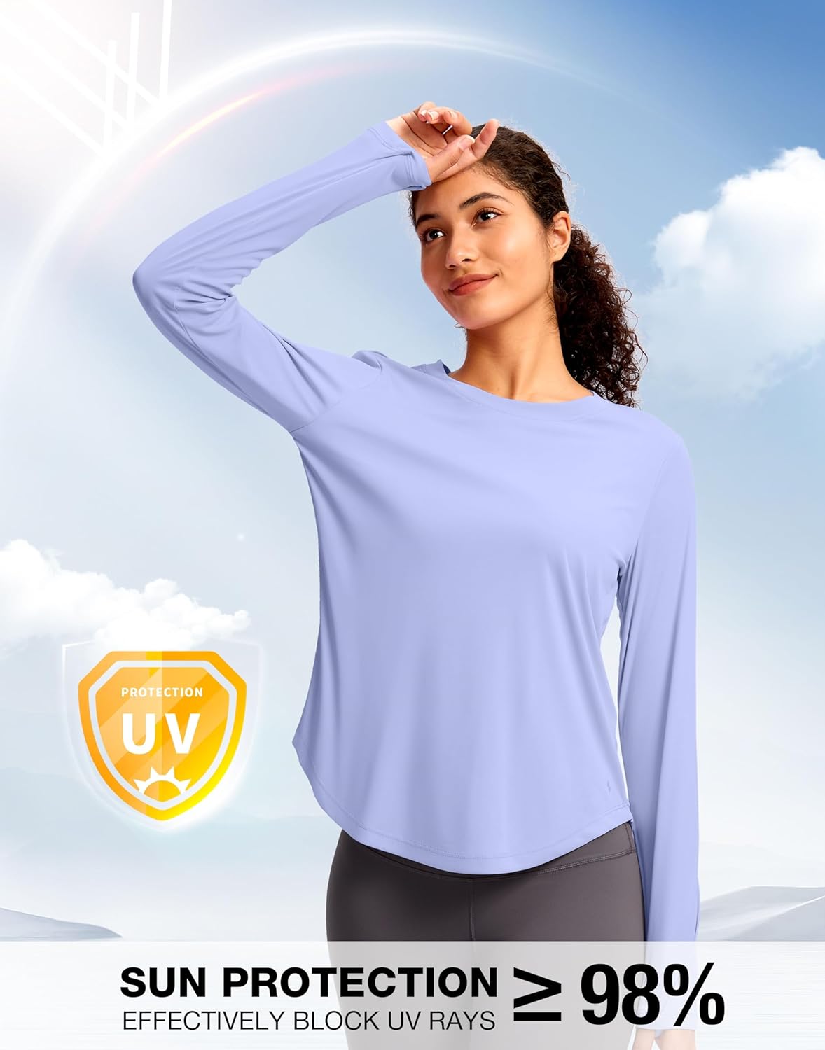 Soothfeel Women's UPF 50+ Sun Shirts Long Sleeve SPF UV Protection Rash Guard Lightweight Quick Dry Hiking Workout Tops - Image 4