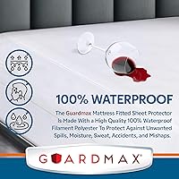 Vista 4 de Guardmax Jersey Knitted Sleeper Sofa Size Mattress Protector - Waterproof & Dust Mite Proof Mattress Cover with Stretchable Pockets - Soft