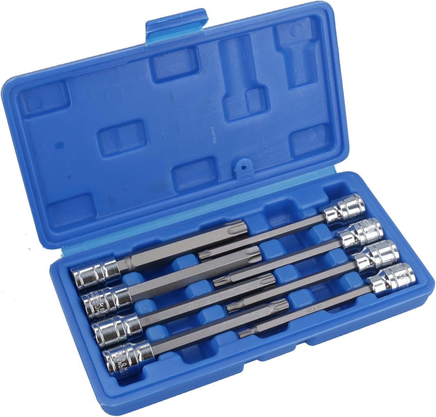 8pc 3/8" Drive T25-T60 Star Torx Socket Bit Set Ratchet Torque 110mm Long AT432