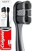 Colgate Total Anti-Active Soft Brush, Whitening Toothbrush, Soft Toothbrush, Charcoal Infused Bristles, Extends Deep Through Teeth, Black, 2 Pack