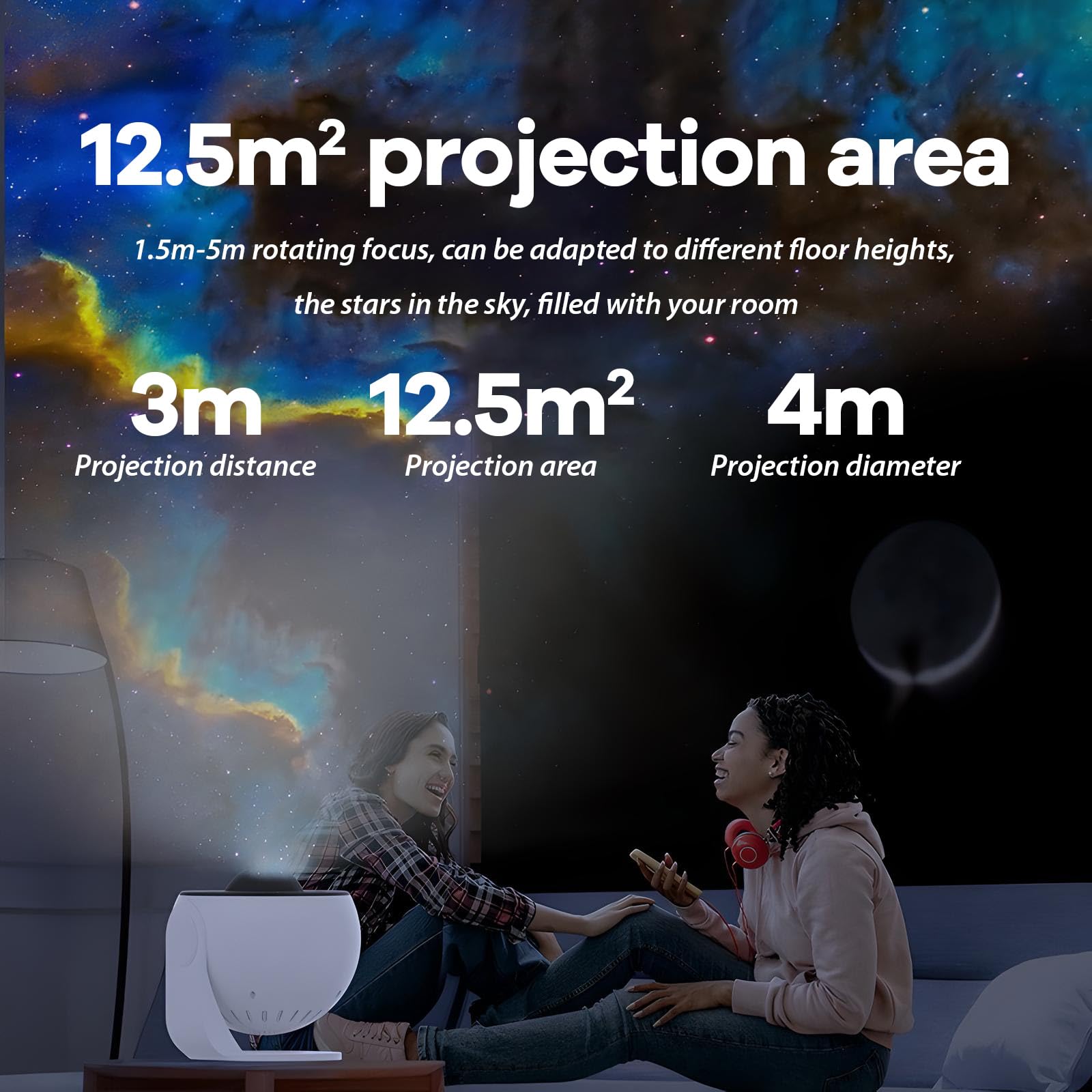 Sternenprojektor-Nachtlicht und Galaxie-Sternenprojektor mit 13 Planetenscheiben, 180°-Drehung, sensorische Lichter für Kinder und Erwachsene, Schlafzimmer, Party-Dekoration, einstellbarer Fokus