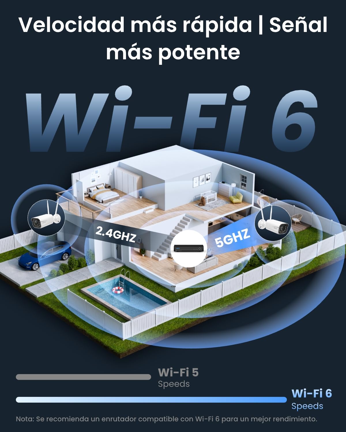 Reolink 4K Camara Vigilancia WiFi Exterior, Zoom Óptico 5X, Detección de Persona/Vehículo/Animale, Cámara Exterior de Seguridad IP67, Visión Nocturna, Wi-Fi 6 2,4/5GHz, Audio Bidireccional, RLC-811WA