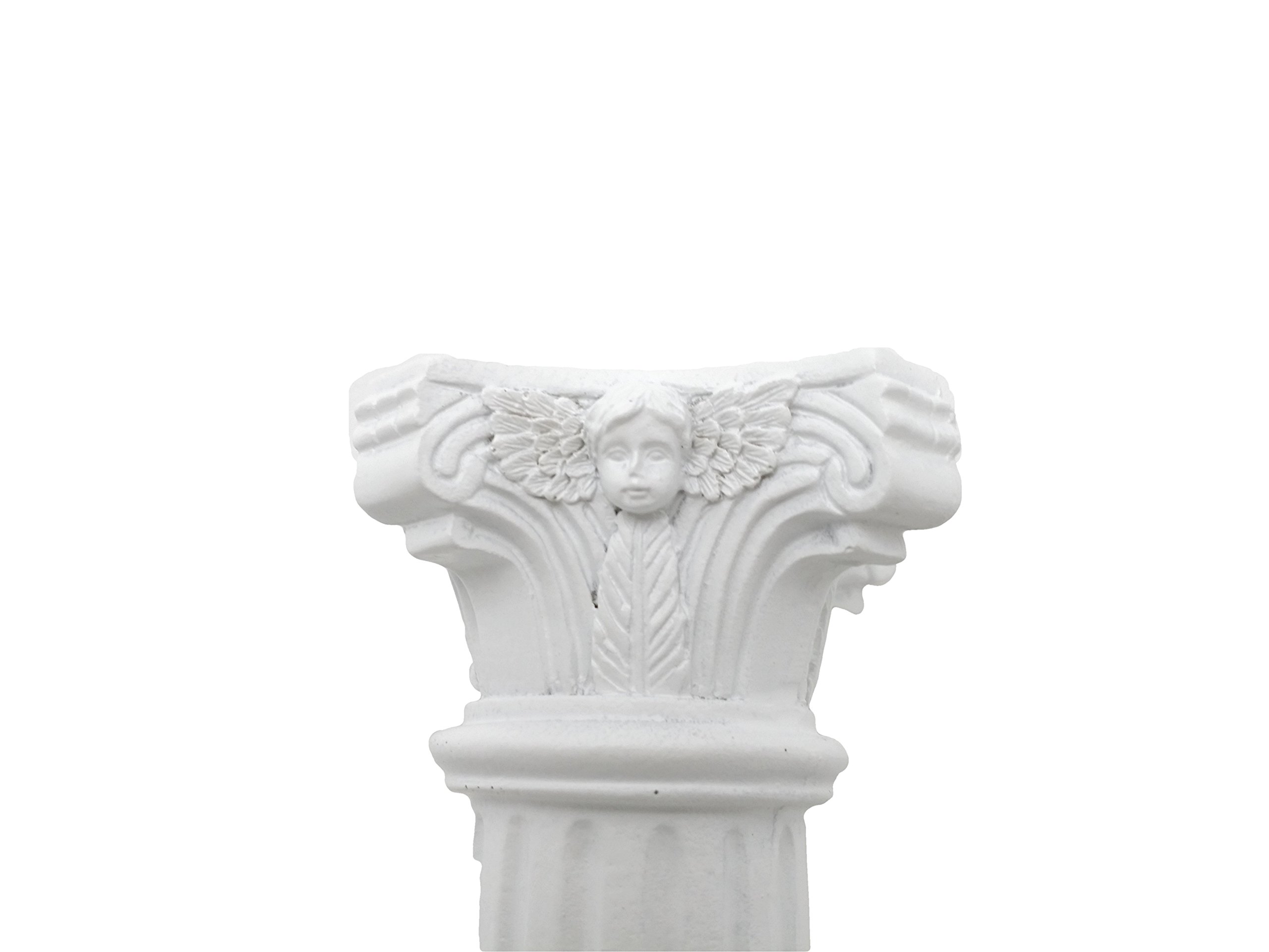 NST 6 pcs of polyresin Pillar White Small Pedestal/Pillar Stand - 4.5 inches Tall