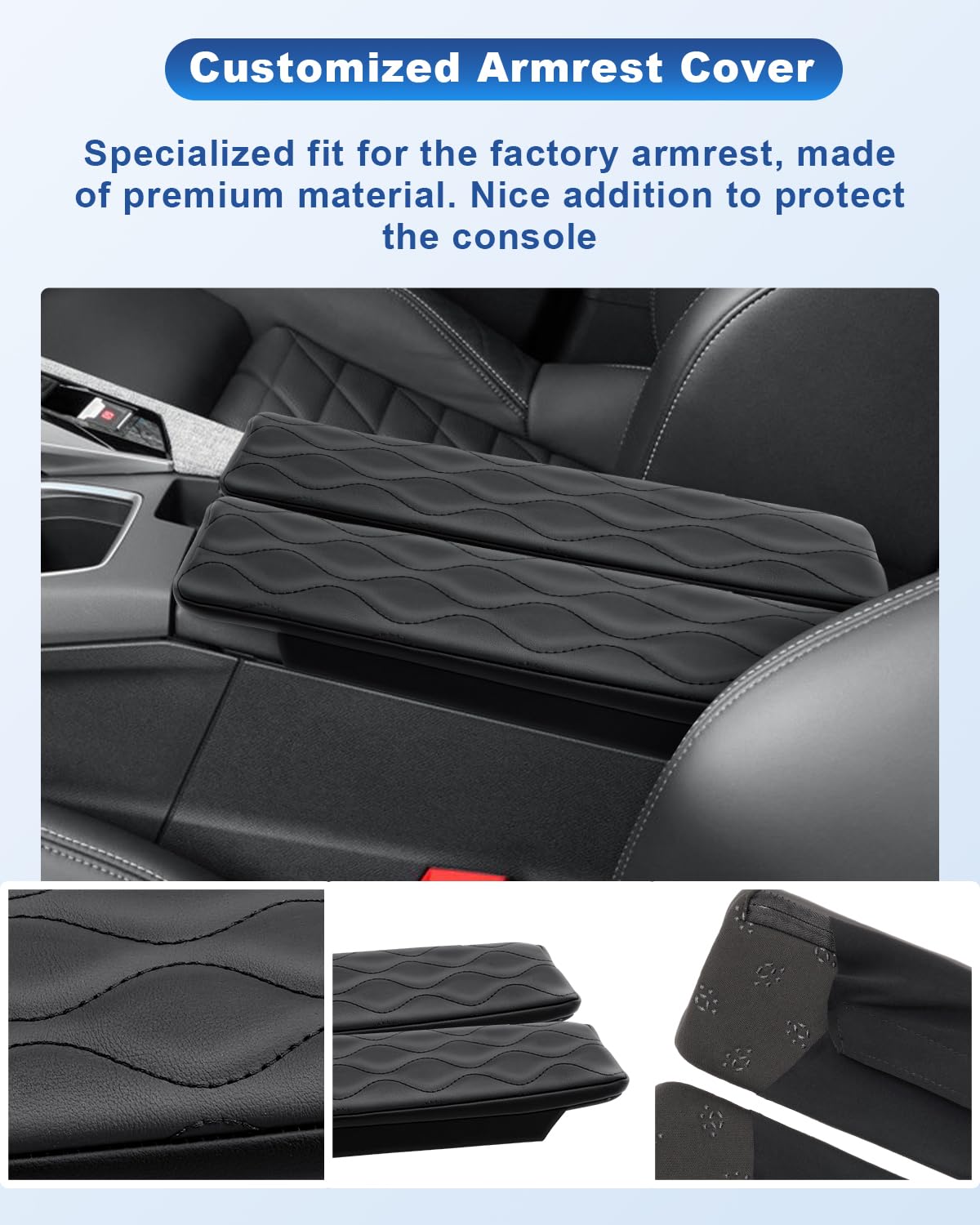 CDEFG Kompatybilny z Peugeot 3008 5008 E-3008/E-5008 2024 2025, podłokietnik środkowy, pokrywa podłokietnika środkowego, osłona podłokietnika ze sztucznej skóry, akcesoria samochodowe e3008 GT Line