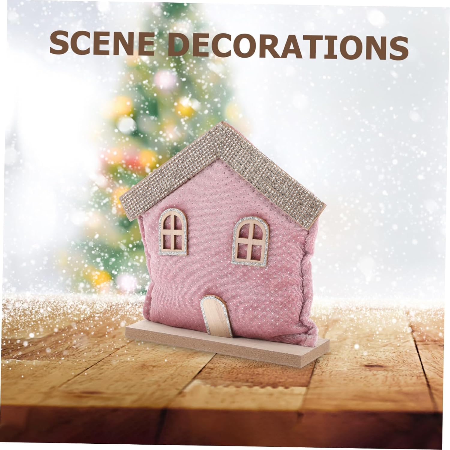 Christmas House Model Decoration Safe Materials for Festive Tabletop Display for Desktops Shelves and Holiday Decor Xmas House Craft