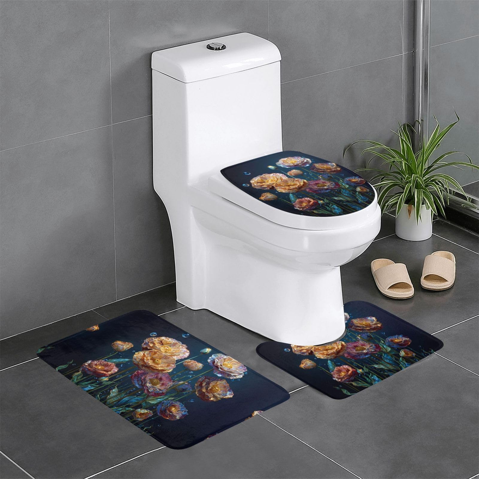 Tapis de salle de bain antidérapants WHJDPP pour habiller toilettes et baignoire
