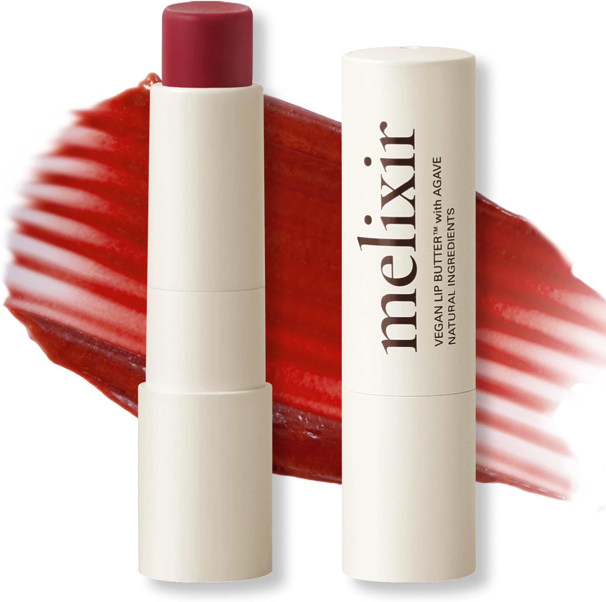 Melixir Vegan Lip Butter, Tinted Lip Balm for Dry Lips #6 Rust Red