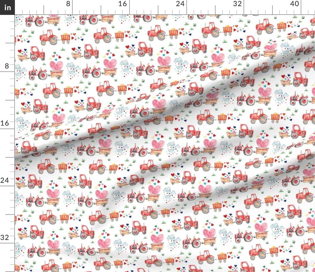 Spoonflower Fabric - Valentine White Hearts Heart Kids Gender Neutral Boy Valentines Printed on Cotton Poplin Fabric by The Yard - Sewing Shirting Quilting Dresses Apparel Crafts