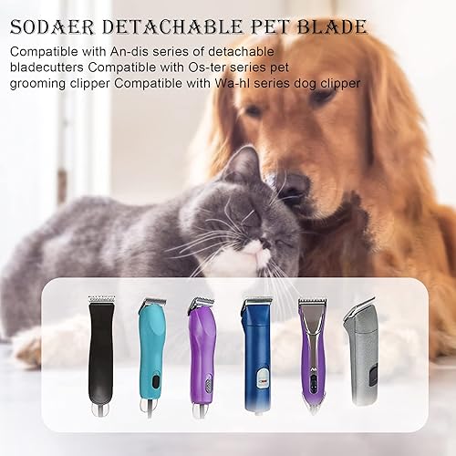 Miniatura 4 de Cuchilla de cerámica desmontable para aseo de perros de 10153040 compatible con cortapelos Andis. Longitud de corte 116 pulgadas, 0.059 in, 364