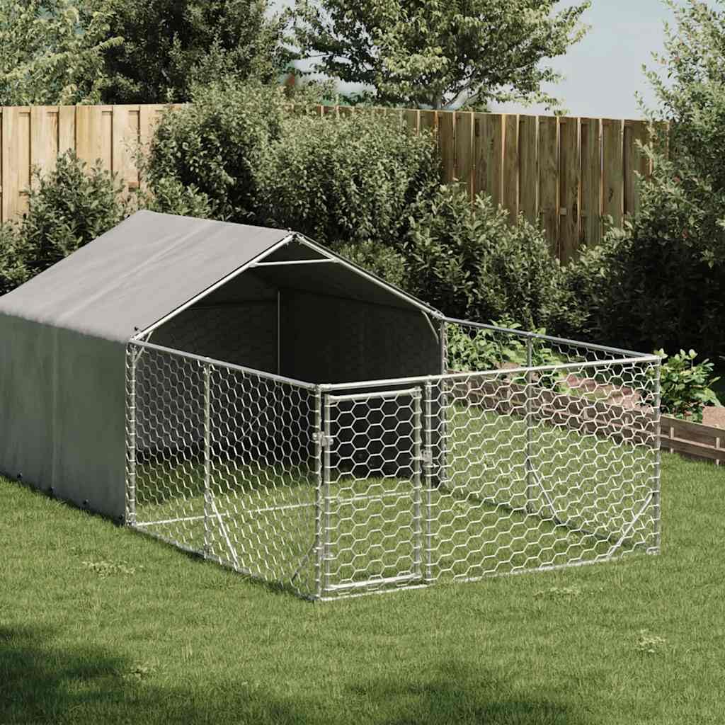 Perrera Exterior para Perros: Segura y Cómoda, Acero Galvanizado, 4x2x1.5m, para Mascotas
