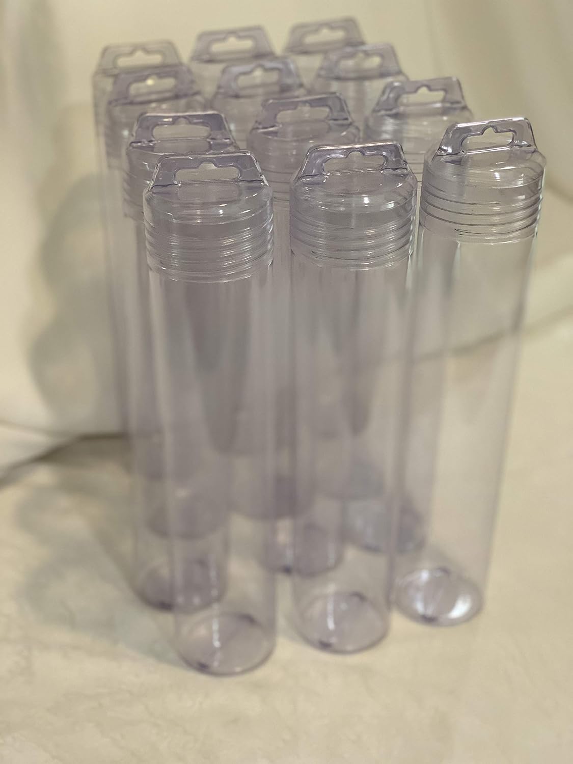 Plastic Clear Tubes Extra Large Containers Storage Shipping Organizing 12 pcs Transparent with Caps