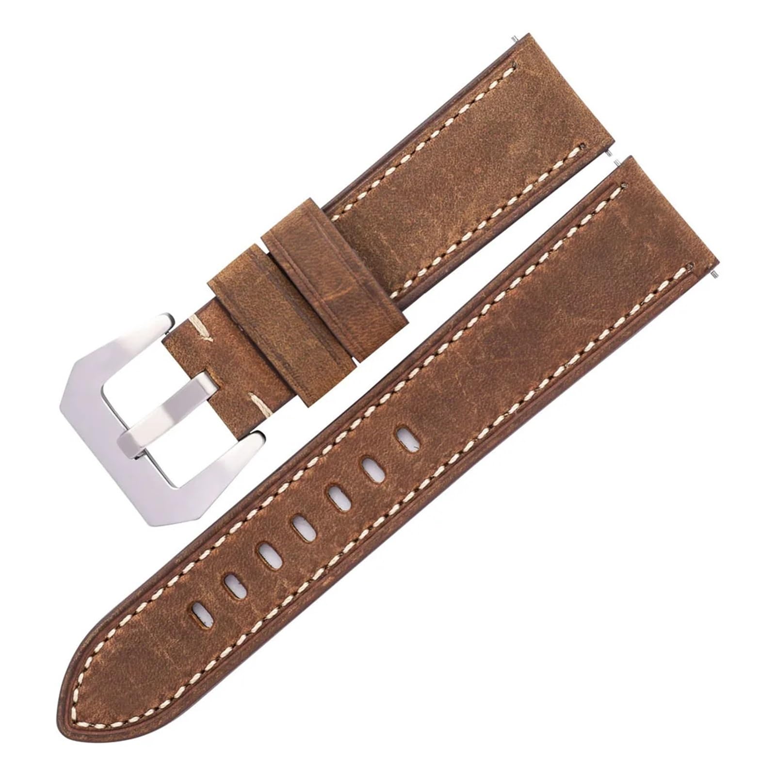 YINGO Bracelets de montre en cuir for hommes, bracelets de rechange en cuir de vache