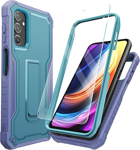 Miniatura 8 de DUOPAL Funda para Samsung Galaxy A14 5G, protección de grado militar a prueba de golpes con protector de pantalla HD de vidrio templado y soporte