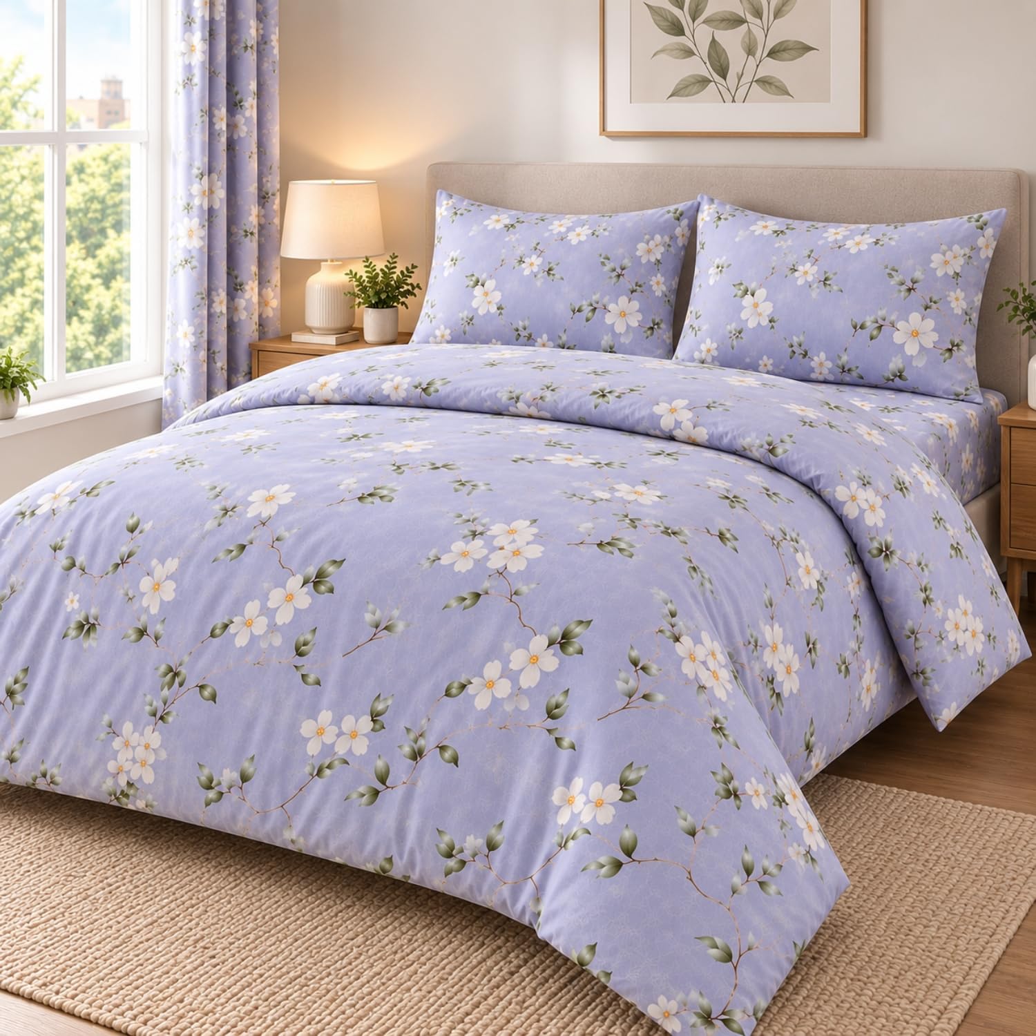Opulent Living 4pc Kingsize Duvet Cover Sets - Fitted Sheet & Pillowcases — image 1