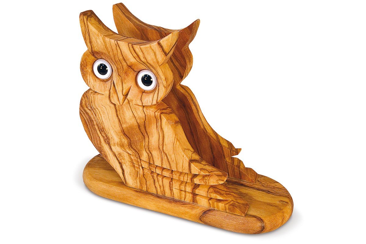 Bois d'olivier hibou Arte Legno Spello SRL, le cadeau de pendaison de crémaillère idéal