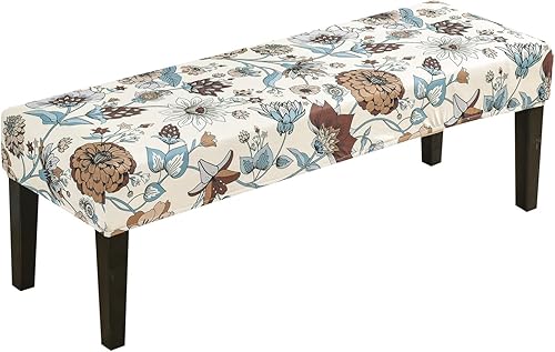 FUANGUI Funda rectangular para asiento de comedor, funda de cojín estampada elástica con impresión, protector extraíble, lavable, antideslizante,